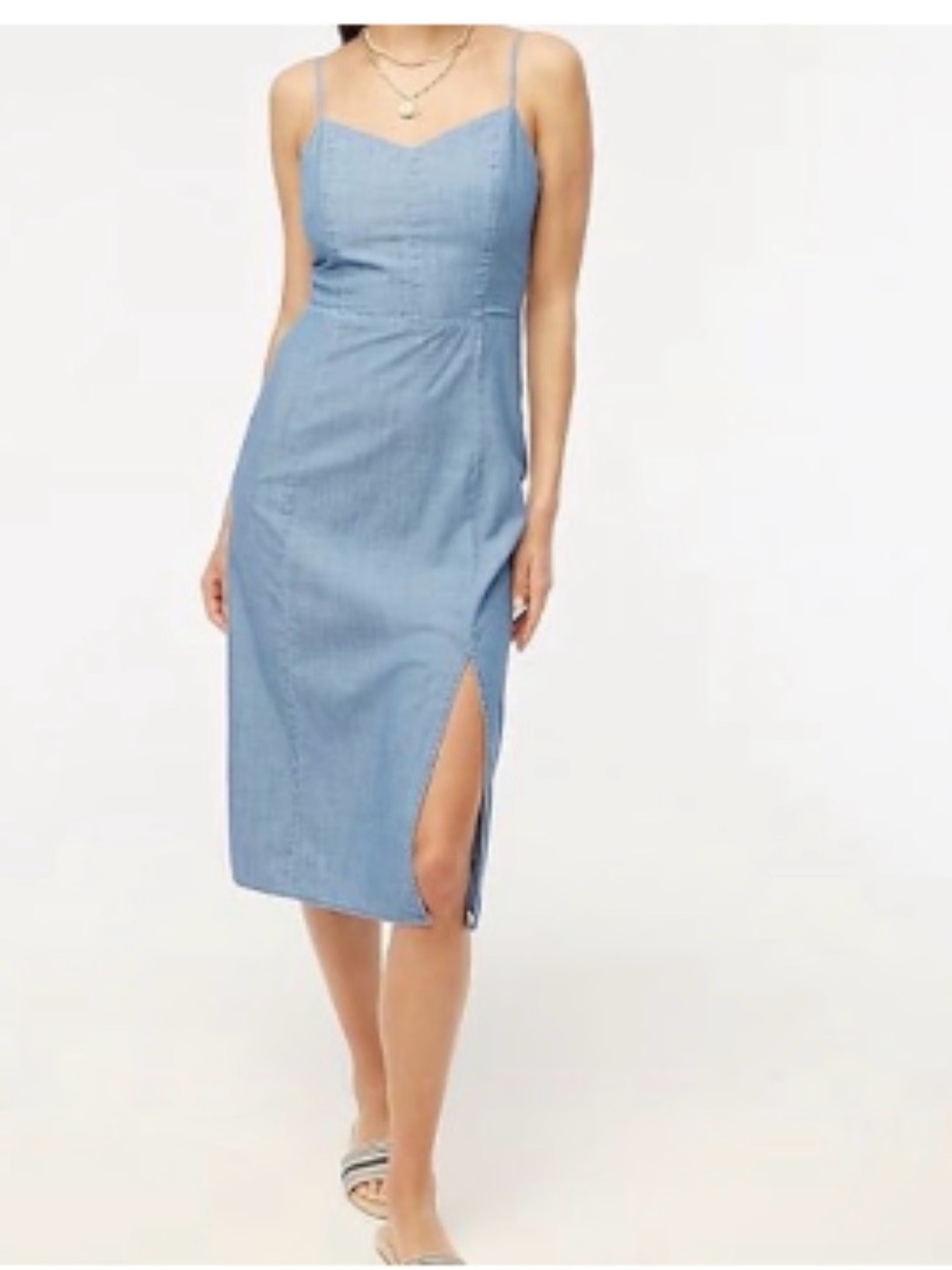 J. Crew Chambray Midi Dress size 2